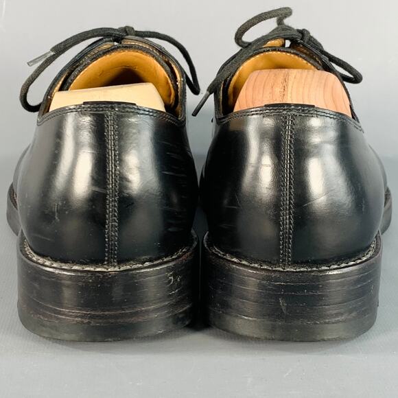 MARC JACOBS Size 8 Black Gold Leather Derby Lace-Up Shoes - Picture 3 of 12
